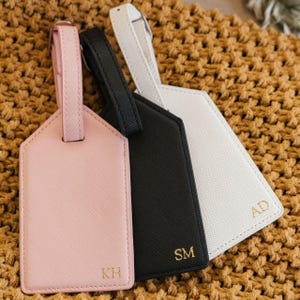 Luggage Tag with Gold Foil Monogram // Personalized Luggage Tags, Monogrammed Luggage Tag,  Bridesmaid Gift, Wedding Gift, Wedding Favor