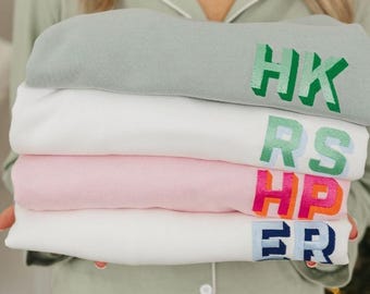 Felpa con monogramma ricamato Shadow // Felpa con monogramma, regalo con monogramma, monogramma personalizzato, pullover con monogramma, maglione con monogramma
