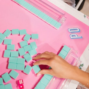 Embroidered Monogram Mahjong Tile Mat // Non-Slip Mahjong Table Mat, Neoprene Mahjongg Mat, Mah Jongg, Mahjong Accessories, Mahjong Gifts image 11