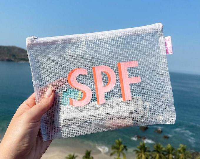 Shadow Monogram Pool Bag // Custom Toiletry Bag, Custom Waterproof Pool Bag, Personalized Beach Pouch, Bridesmaid Gift, Custom Wet Dry Bag