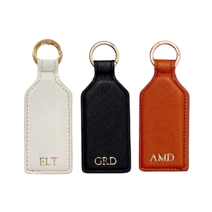 Leather Hat Clip with Gold Foil Monogram