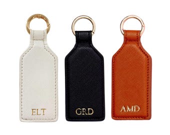 Pince à chapeau en cuir avec monogramme en feuille d'or