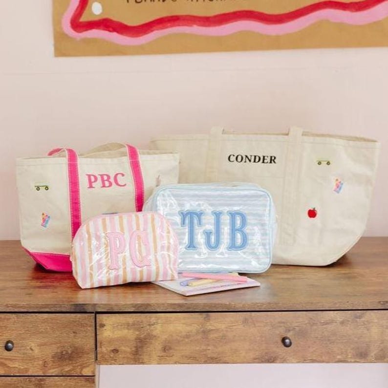 Embroidered Teacher Icon Canvas Tote // Personalized Gift, Teacher Tote Bag, Custom School Bag, Teacher Appreciation, Back to School Totes image 16