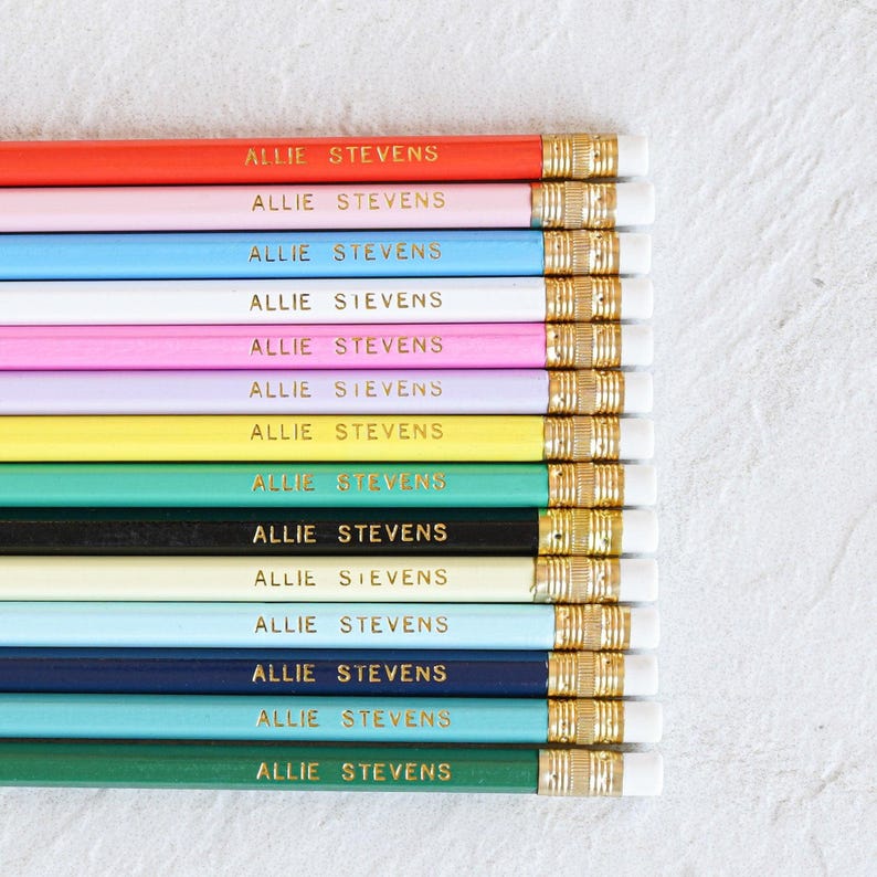 Custom Gold Foil Pencils // Personalized #2 Pencils, Back to School ...