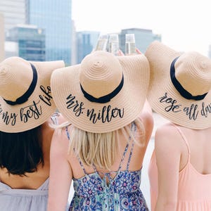 Custom Floppy Beach Hat // Bachelorette Trip Honeymoon Beach Weekend