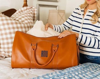 Embroidered Convertible Garment Duffel Bag // Personalized Duffle Bag, Baby Bag, Monogrammed Weekender Bag, Hospital Bag, Monogrammed Duffel