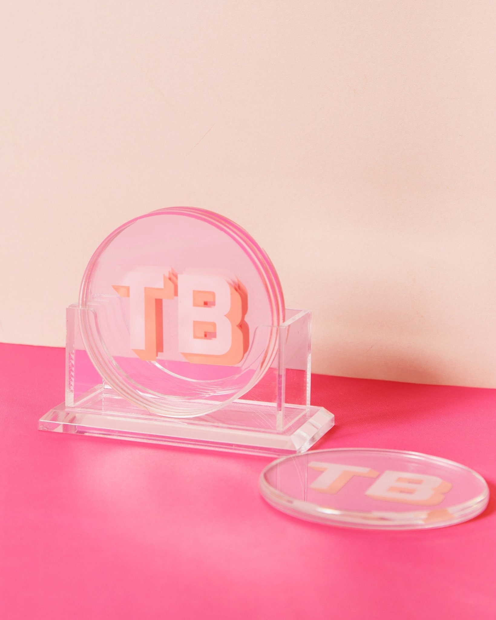 Single Initial Acrylic Coasters (Set of 4) – Its Personal Stuff
