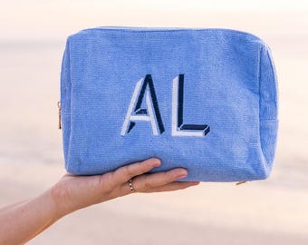 Embroidered Terry Pouch // Custom Toiletry Bag, Custom Waterproof