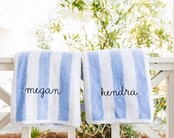 Embroidered Cabana Towel // Custom Towel, Bachelorette Gifts, Striped Beach Towel, Personalized Beach Towel, Custom Gifts, Monogrammed Towel