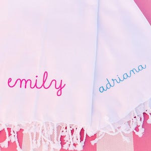 Embroidered Turkish Towel // Personalized Beach Towel Gift, Personalized Gifts, Bridesmaid Gift, Bachelorette Party Favor, Wedding Gifts