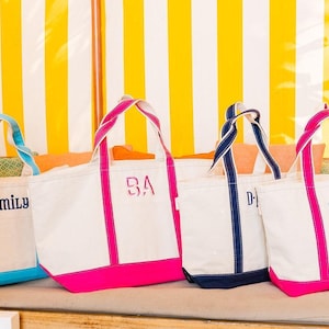 Embroidered Monogram Canvas Tote // Personalized Gift, Bridesmaid Tote, Custom Tote Bag, Bachelorette Bags, Bachelorette Party Gift image 3