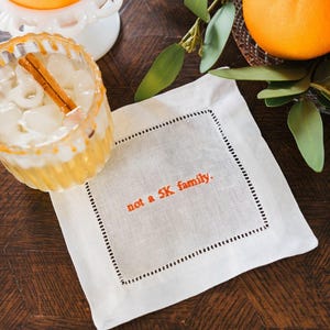 Embroidered Ironic Cocktail Napkins (Set of 4) // Funny Bar Decor, Custom Text Linen Napkins, Funny Party Napkins, Hostess Gift, Party Decor