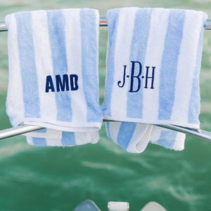 Embroidered Cabana Towel // Custom Towel, Bachelorette Gifts, Striped Beach Towel, Personalized Beach Towel, Custom Gifts, Monogrammed Towel image 2
