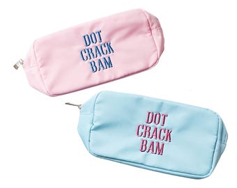 Borsa grande in nylon con motivo a pois ricamato Crack Bam // Borsa per tessere Mahjong, Accessori Mahjong, Borsa portaoggetti, Porta carte, Borsa Mahjong, Mah Jongg