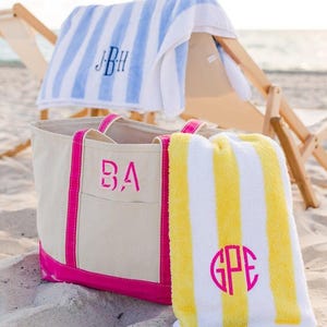 Embroidered Cabana Towel // Custom Towel, Bachelorette Gifts, Striped Beach Towel, Personalized Beach Towel, Custom Gifts, Monogrammed Towel