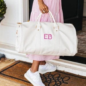 Embroidered Convertible Garment Duffel Bag // Personalized Duffle Bag, Baby Bag, Monogrammed Weekender Bag, Hospital Bag, Monogrammed Duffel