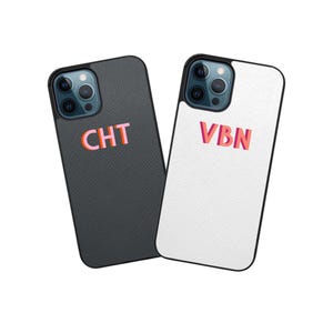 Leren Shadow Monogram-telefoonhoesje met monogram, klein midden