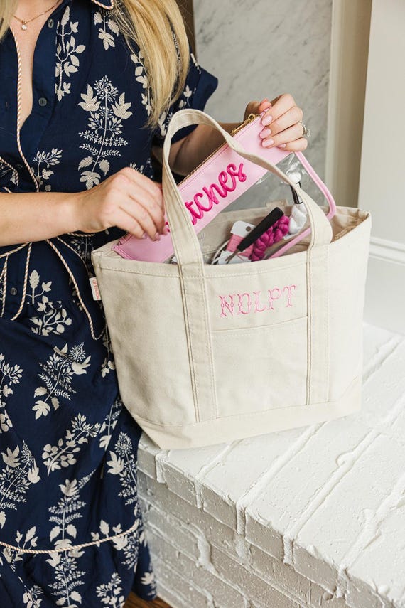 Needlepoint Canvas Project Tote // Needlepoint NDLPT Project Bag