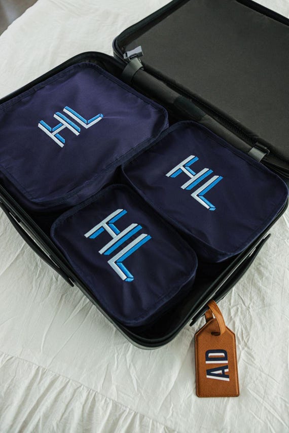 Embroidered Nylon Packing Cubes set of 3 Etsy