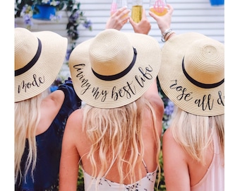 Custom Floppy Beach Hat // Bachelorette Trip Honeymoon // Beach Weekend