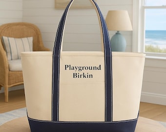 Embroidered Monogram Canvas Tote // Personalized Canvas Tote, Embroidered Tote, Custom Tote Bag, Preppy Boat Bag, Monogramed Beach Bag