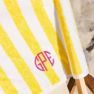 Embroidered Cabana Towel // Custom Towel, Bachelorette Gifts, Striped Beach Towel, Personalized Beach Towel, Custom Gifts, Monogrammed Towel image 5