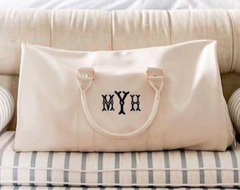 Embroidered Convertible Garment Duffel Bag // Personalized Duffle Bag, Baby Bag, Monogrammed Weekender Bag, Hospital Bag, Monogrammed Duffel