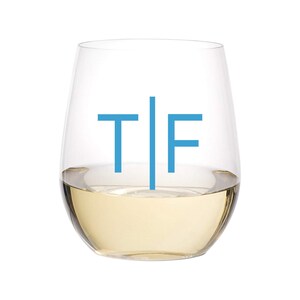 Monogrammed Stemless Wine Tumbler (Set of 4) - Bachelorette // Wedding // Party // Pool