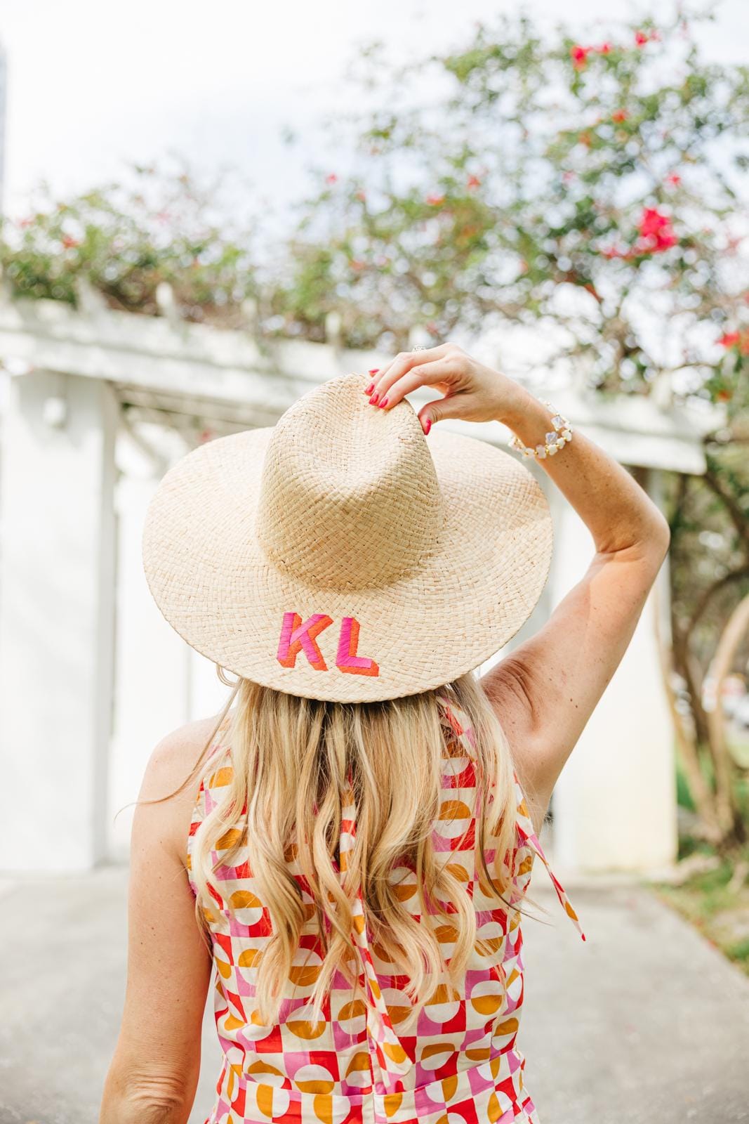 Embroidered Straw Beach Hat
