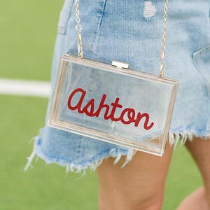Bubble Cursive Stadium Bag / Clear Stadium Bag, Clear Crossbody Purse, Customizable Stadium Bag, Clear Concert Purse, Clear Bag, Clear Purse