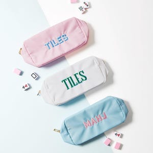 Bolsa grande de nylon bordada para Mahjong // Bolsa para peças de Mahjong, acessórios para Mahjong, bolsa para armazenamento, bolsa para porta-cartões, bolsa para Mahjong, Mah Jongg, Mahjong