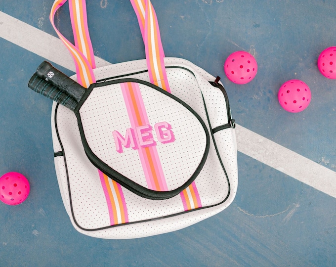 Striped Monogram Pickleball Bag