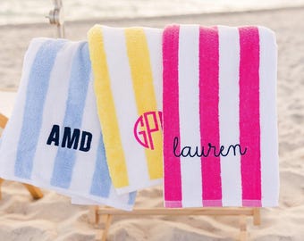 Embroidered Cabana Towel // Custom Towel, Bachelorette Gifts, Striped Beach Towel, Personalized Beach Towel, Custom Gifts, Monogrammed Towel