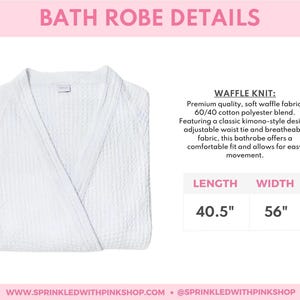 Embroidered Monogram Waffle Knit Robe // Gift for High School Grad University Colors Graduation Gift College Necessities Waffle Weave Robe image 10