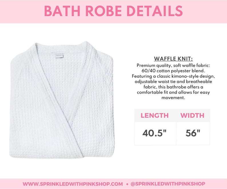 Embroidered Monogram Waffle Knit Robe // Gift for High School Grad University Colors Graduation Gift College Necessities Waffle Weave Robe image 10