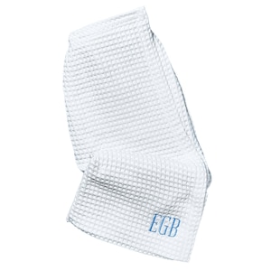 Broderad monogramvåffelstickad handdukssjal // Personlig spasjal för kvinnor våffelmorgonrock monogrammerad morgonrock mysig present till henne examenspresent