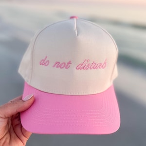 Custom Embroidered Script Vintage Trucker Hat // Two Tone Trucker Hat, Custom Embroidered Hat, Personalized Hat, Custom Text Hat, Custom Cap