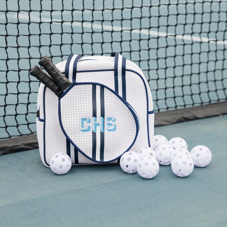 Striped Monogram Pickleball/tennis Bag Etsy
