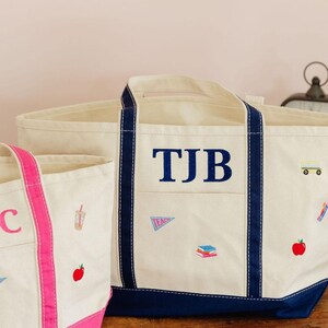 Embroidered Teacher Icon Canvas Tote // Personalized Gift, Teacher Tote Bag, Custom School Bag, Teacher Appreciation, Back to School Totes image 18
