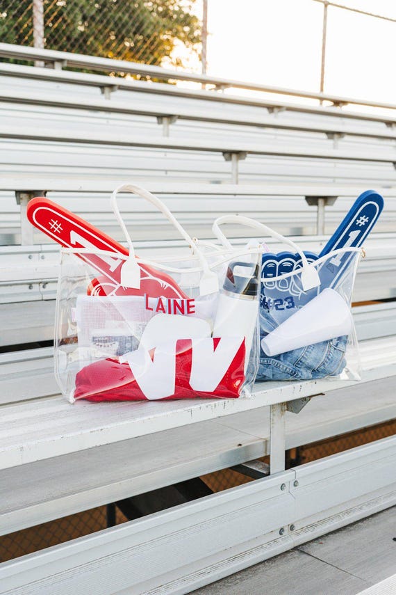 Gameday Clear Tote Bag // Custom Stadium Bag, Clear Stadium Bag, Concert Clear Bag, Game Day Clear Bag, Clear Tote Bag, Custom Team Bag