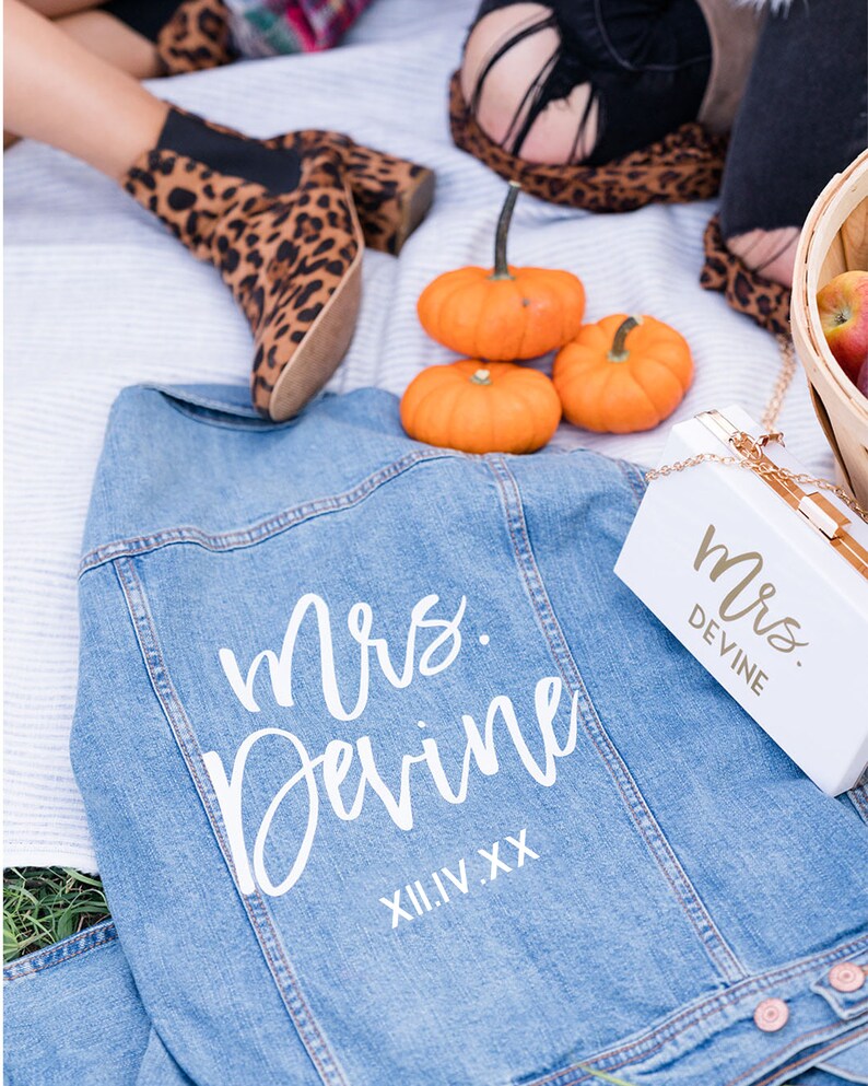 Custom Jean Jacket with Last Name & Roman Numeral Date Etsy