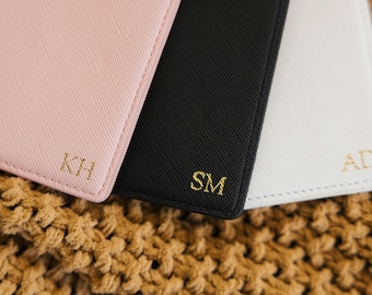 Passport Holder & Luggage Tag with Gold Foil Monogram // Personalized Passport Cover Couples Gift Bridesmaid Gift Wedding Favors Custom Gift