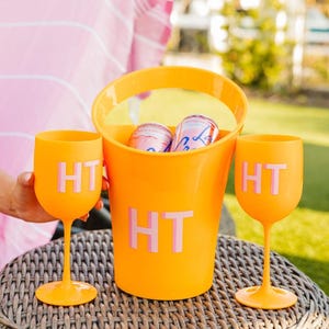 Massieve ijsemmer met monogram // Acrylijsemmer, baraccessoires, barwagen, plastic ijsemmer, ijsemmer met monogram, Veuve-ijsemmer