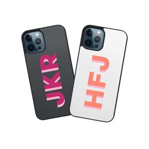 Leren telefoonhoesje met schaduwmonogram