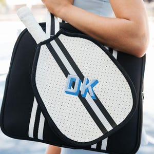 Striped Monogram Pickleball/Tennis Bag // Womens Pickleball Bag Pickleball Bag for Her Pickleball Gift Tennis Gift Custom Tennis Racquet Bag