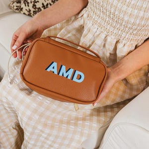 Shadow Monogram Travel Tech Case Organizer // Leren Tech Organizer, Kabel Organizer, Reisopladertas, Reisorganisator, Tech Pouch