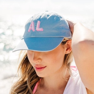 Embroidered Monogram Baseball Hat // Monogrammed Baseball Hat, Personalized Hat, Beach Hat, Baseball Cap, Bachelorette Hat, Custom Hat