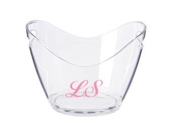 Script Monogram Wide Ice Bucket