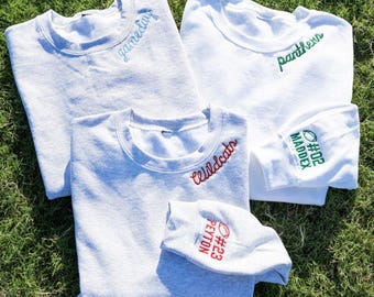 Embroidered Collar/Sleeve Gameday Sweatshirt // Custom Team Sweatshirt, Football Mom Mockneck, School Spirit Sweatshirt, Game Day Sweatshirt