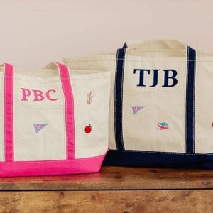 Embroidered Teacher Icon Canvas Tote // Personalized Gift, Teacher Tote Bag, Custom School Bag, Teacher Appreciation, Back to School Totes image 8